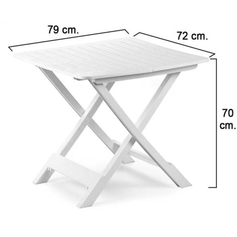 Mesa plegable Tavare - 79x72x70 cm - Blanco