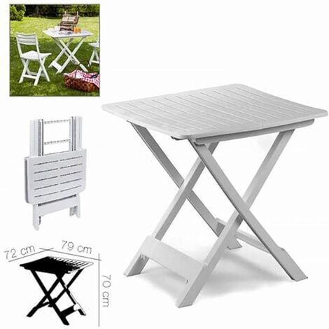Mesa plegable Tavare - 79x72x70 cm - Blanco