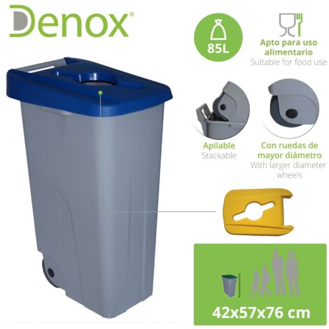 Cubo reciclaje Denox - 85 l - Azul