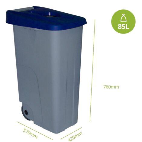 Cubo reciclaje Denox - 85 l - Azul
