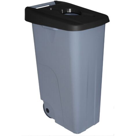 Cubo reciclaje Denox - 110 l - Negro