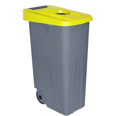 Cubo reciclaje Denox - 85 l - Amarillo