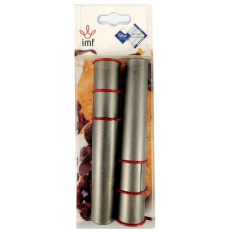 IMF moldes canutillos rioja 10 cm 8902 set 6 , Moldes canutillos Rioja 10cm. -Marca: IMF. -Fabricado en acero con recubrimiento antiadherente -Interior teflon dupont y lacado exter