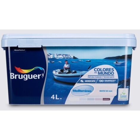 Bruguer Colores del Mundo Pintura para paredes monocapa Mediterráneo Matiz de Lila 4 L