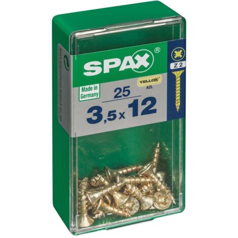 Tirafondo cabeza plana Yellox - S - 3,5x12 mm (1/4)