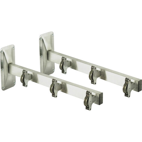 Tendedero acero inoxidable para pared - 3 poleas