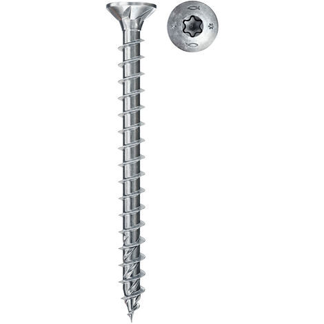 Tornillos PowerFast II FPF II CZF, 60x40 BC, cabeza avellanada, engarce PZ, rosca total, cincado, caja 200 Fischer 670494