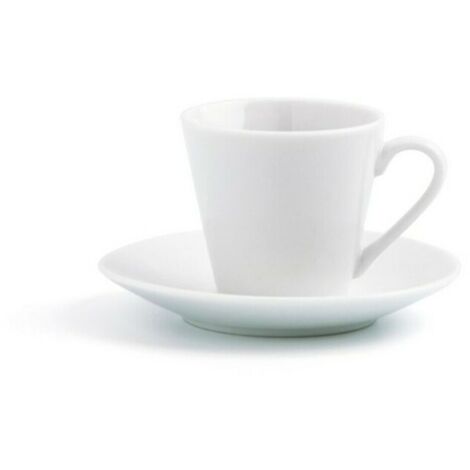 Set 6 tazas con plato - 9 cl - Blanco (1/3)