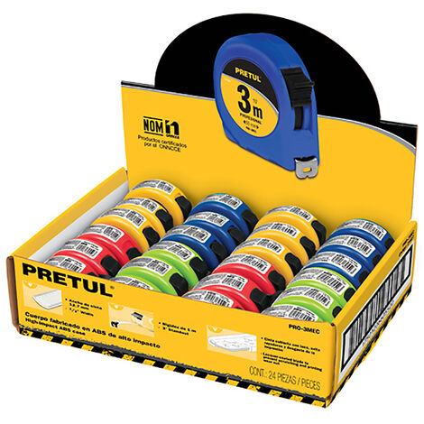 Juego 24 flexómetros de 3 m - Cinta 13 mm