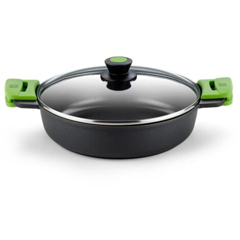Cazuela Baja BRA Prior 36cm Aluminio Fundido Antiadherente con Tapa