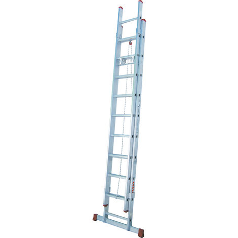 Escalera aluminio extensible con cuerda - 14 peldaños 4x4