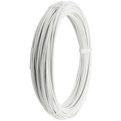 WURKO alambre forrado blanco n16 15 mt rollo , Alambre recubierto en color blanco, ideal para tareas como la instalación de tendederos, gracias a su gran resistencia y facilidad de