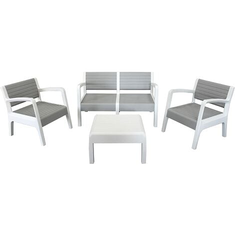 Shaf Miami - Conjunto muebles jardín/terraza, color piedra