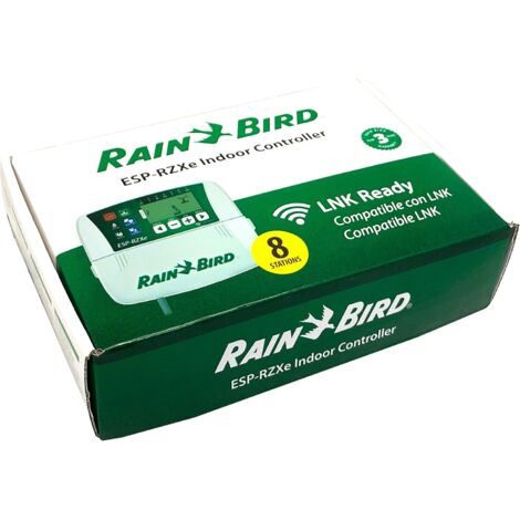 Rain Bird Programador de riego de 8 estaciones ZRZ008E - ESP-RZXe de uso en interiores. Compatible con módulo estándar Wifi LNK. Incluye transformador y manual de instrucciones (1/4)