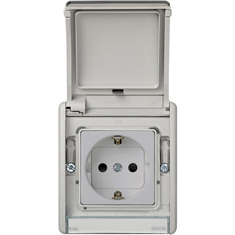 BASE ENCHUFE GRIS MONOBLOC EMPOTRAR