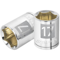 Llave vaso hexagonal, cuadro 3/8" - 17 mm