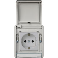 BASE ENCHUFE GRIS MONOBLOC EMPOTRAR