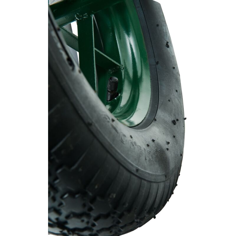 Ruota Gonfiabile 15'' Per Carriola - 385x95mm, Asse 20mm, Verde E Nero