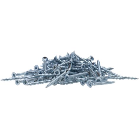 Vite a legno a testa svasata PZ zincata Viswood filetto totale3x25 mm (x100 viti)