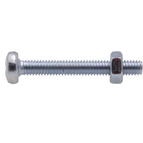 Vite in metallo zincato a testa cilindrica bombata PZ a croce ViswoodØ 6x30 mm (lotto di 10 viti + dado)