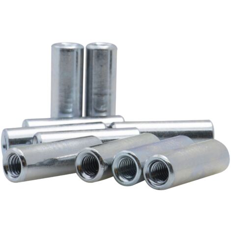 Manicotto cilindrico zincato Viswood6x30mm (lotto di 10 manicotti)