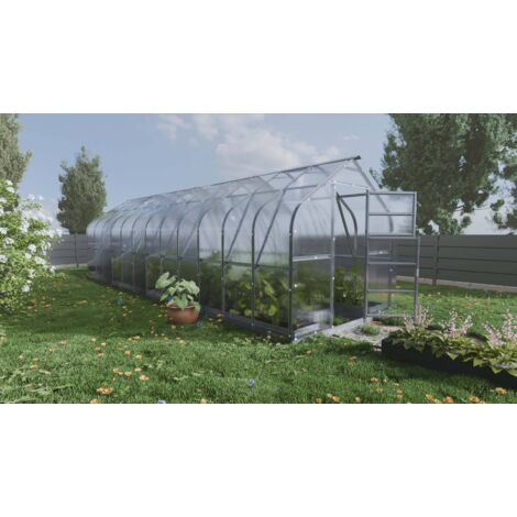 Zertifiziertes Gewächshaus StandartKLASIKA 20m2, 2,5m x 8m, 6 mm Polycarbonatabdeckung (4 Dachfenster)