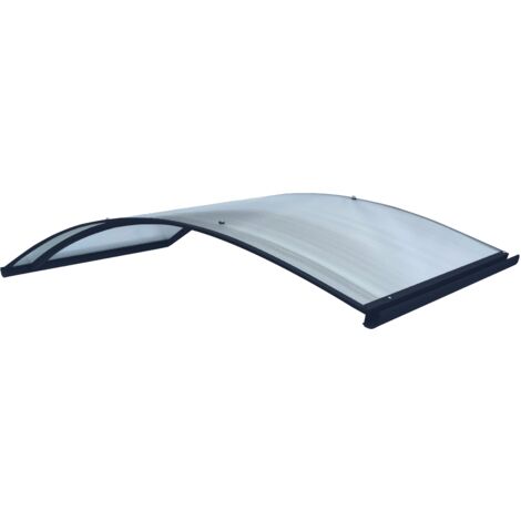 Aluminiumrahmen-Vordach RODEO R-150 RAL 7016 gewölbt mit Polycarbonatbeschichtung