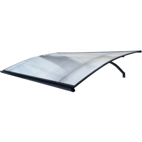 Aluminiumrahmen-Vordach STARKEDACH gebogen L-160 RAL 7016 mit Polycarbonatbeschichtung