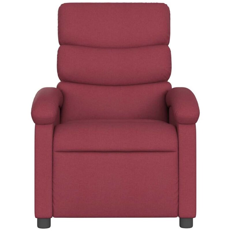 Fauteuil Inclinable VidaXL - Tissu Rouge Bordeaux - Inclinaison Manuel 135° - Max 110 Kg