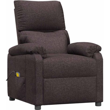 Fauteuil de massage Marron foncé Tissu