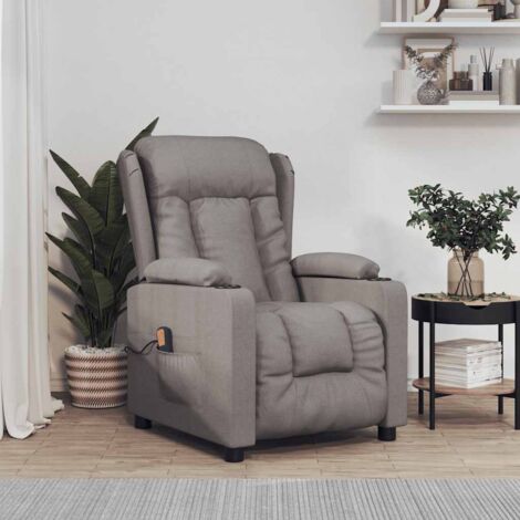 Fauteuil de massage Taupe Tissu vidaXL