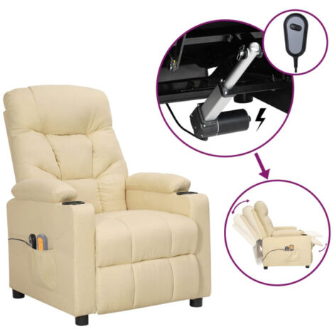 Fauteuil électrique de massage Crème Tissu