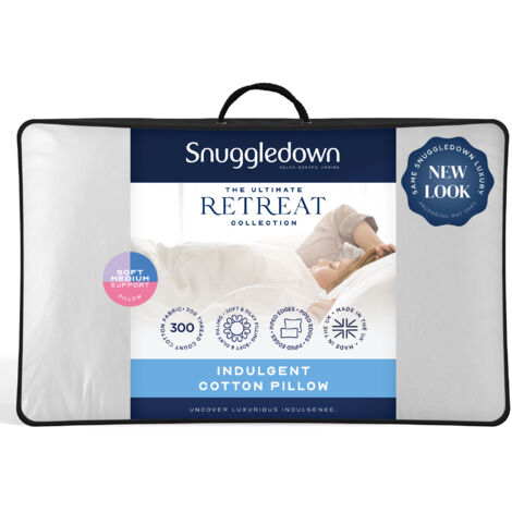 Snuggledown Retreat Indulgent Cotton Pillow, Soft, 1 Pack