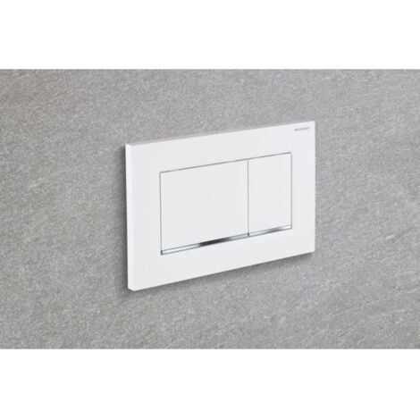 Geberit Flush plate Sigma30 for dual flush, white / gloss chrome-plated (115.883.KJ.1)