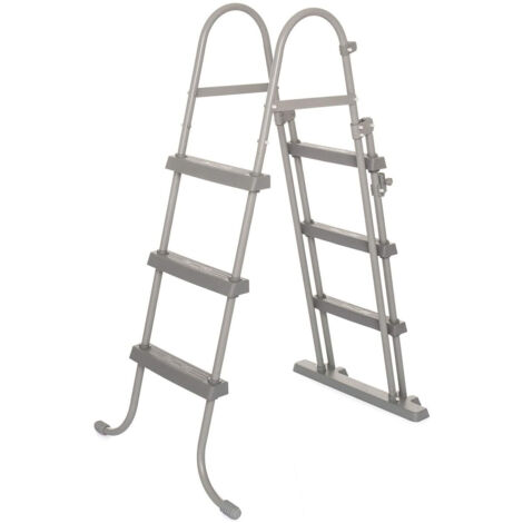 Bestway Sicherheitsleiter 107 cm 58330      Bestway Poolleiter - Aufstellpools bis 107 cm – rutschfeste Stufen – stabile Metallkonstruktion – bis 150 kg  – universell einsetzbar - 58330