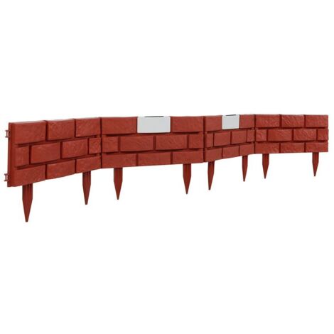 Linder Exclusiv Gartenpalisade mit solarer LED-Beleuchtung Ziegelrot