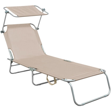 Aga Garten-Liegestuhl MR4254-Beige mit Baldachin (1/5)