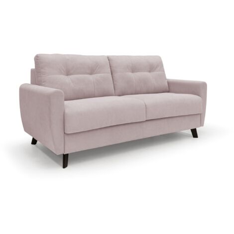 Callisto Schlafsofa aus weichem, wasserfestem Stoff T02 168 cm (mat. 120x197) rosa (1/5)