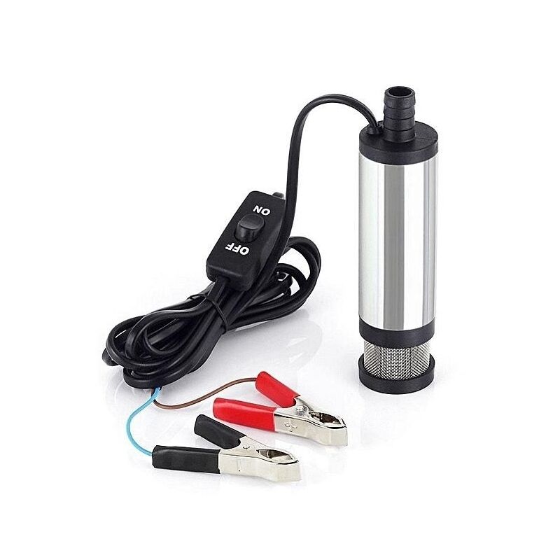 Pompa Sommersa DC 12V 38mm In Acciaio Inox Per Gasolio E Acqua – Con Adattatore Accendisigari, Per Auto E Barca