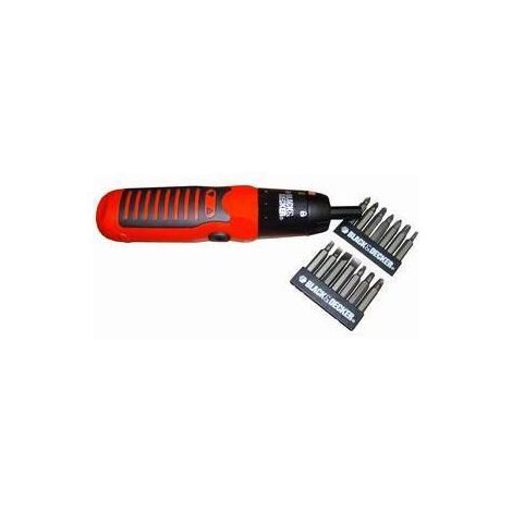 Avvitatore/Cacciavite a batteria 4 batterie AA completo di inserti Black&Decker
