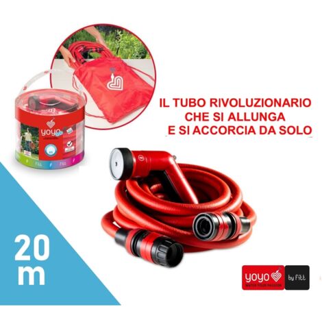 Tubo irrigazione / multi uso estensibile con pistola e set raccordi Fitt - Yoyo Go fino a 20m (1/2)