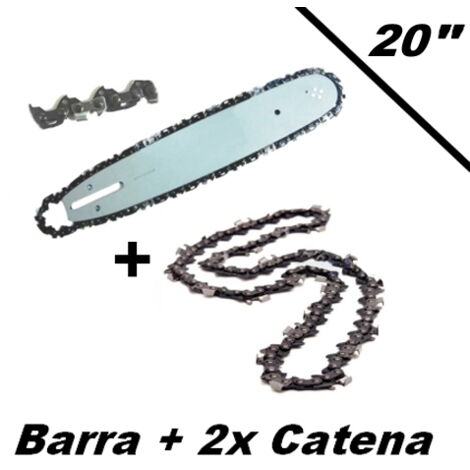 Lama/Barra con doppia catena/2x Catena/Catena di riserva per motosega/elettrosega 50cm