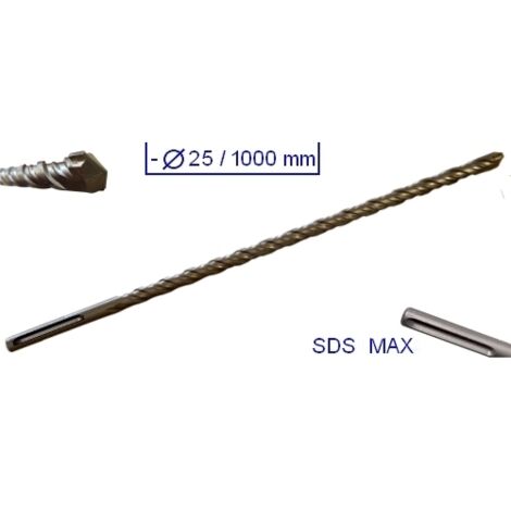 Punta gigante a doppia elica attacco SDS MAX 1000x25mm
