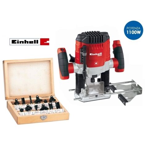 Fresatrice verticale 1100W con set 12 frese in box di legno Einhell - BT-RO 1100 E KIT