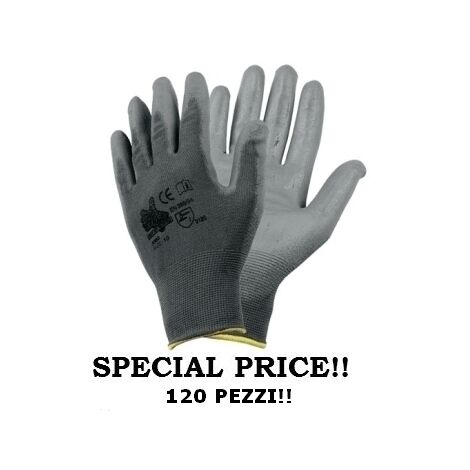 GrecoShop – 120 Paia di Guanti da Lavoro in Nitrile/NBR Spalmati