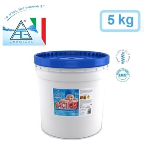 Cloro Per Piscina Bestway STR90 In Pastiglie Da 200g – Confezione Da 1 Kg, Disinfettante A Lento Rilascio, Antibatterico