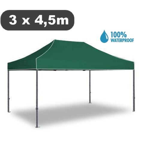 Gazebo pieghevole impermeabile in alluminio 3x4 5m Verde Mod. Magnum