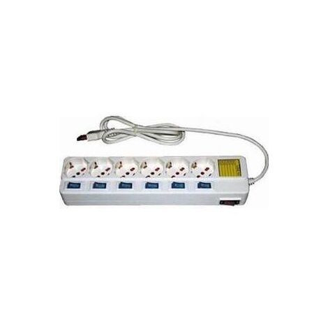 Multipresa elettrica 6 posti con 7 interruttori