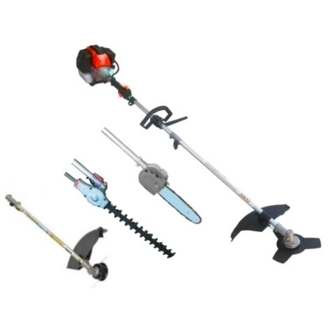 Decespugliatore + Tagliasiepi + Motosega/Troncarami/Tagliarami + Disco girevole 3 denti a scoppio 52cc