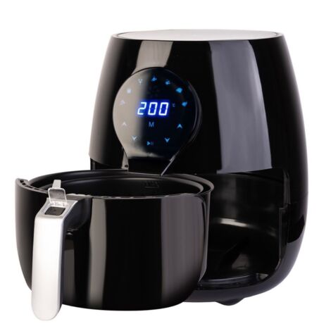 Friggitrice ad aria 3,5lt. 1500W digitale touch temperatura regolabile senza olio e grassi con Grill - Mod. Black